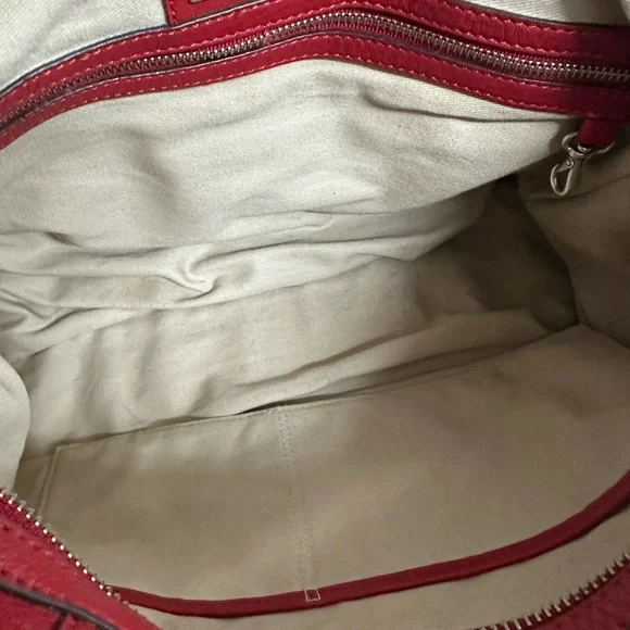 Ralph Lauren Red Leather Satchel Handbag - Women's Stylish Shoulder Bag - Picture 6 of 13